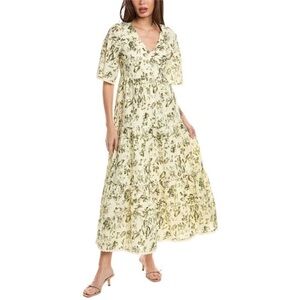 NWT O.P.T. Ruby Linen Blend Maxi Dress Small Floral Print Size L Tiered